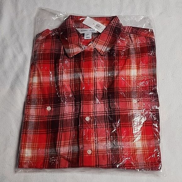 2057 NWT Old Navy Loose Flannel Boyfriend Shirt for Women Size Small Tall - Picture 3 of 7